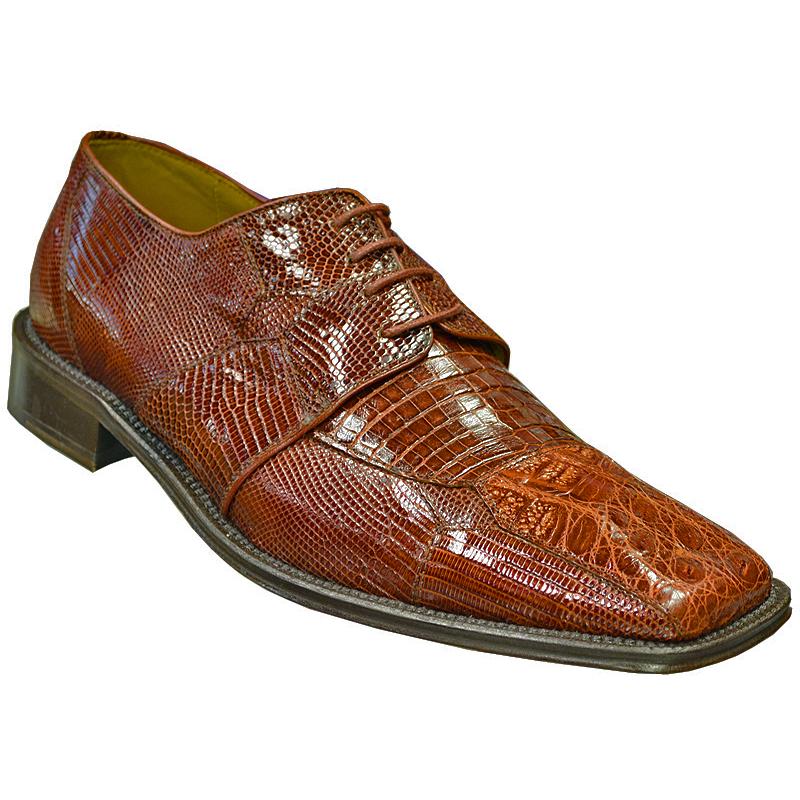 David Eden Lester Cognac Genuine Crocodile / Lizard Shoes
